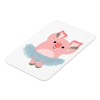 Niedlicher Cartoon Ballerina Pig Flexible Magnet