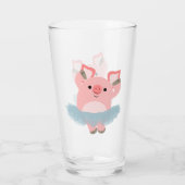 Niedlicher Cartoon Ballerina Pig Glas (Rückseite)
