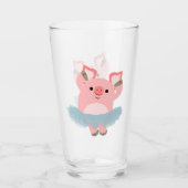 Niedlicher Cartoon Ballerina Pig Glas (Vorderseite)