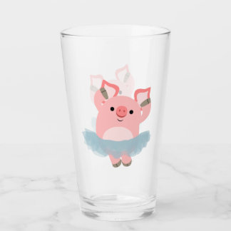 Niedlicher Cartoon Ballerina Pig Glas