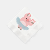 Niedlicher Cartoon Ballerina Pig Paper Napkins Serviette (Ecke)