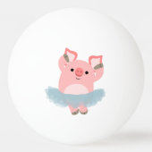 Niedlicher Cartoon Ballerina Pig Pong Ball Tischtennisball (Vorderseite)