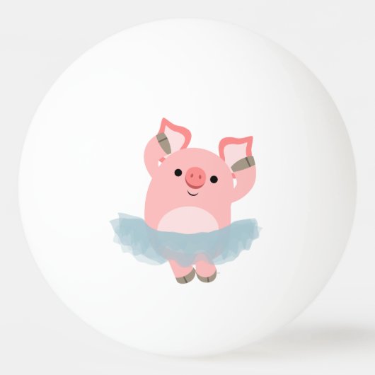 Niedlicher Cartoon Ballerina Pig Pong Ball Tischtennisball (Vorderseite)