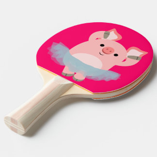 Niedlicher Cartoon Ballerina Pig Pong Paddle Tischtennis Schläger