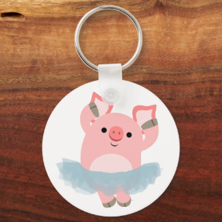 Niedlicher Cartoon Ballerina Pig Schlüsselanhänger