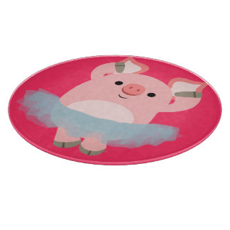 Niedlicher Cartoon Ballerina Pig Schneidebrett