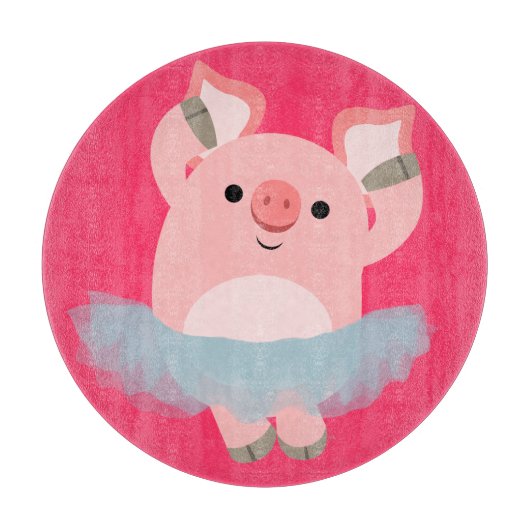 Niedlicher Cartoon Ballerina Pig Schneidebrett (Vorderseite)