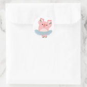 Niedlicher Cartoon Ballerina Pig Sticker (Tasche)