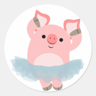 Niedlicher Cartoon Ballerina Pig Sticker