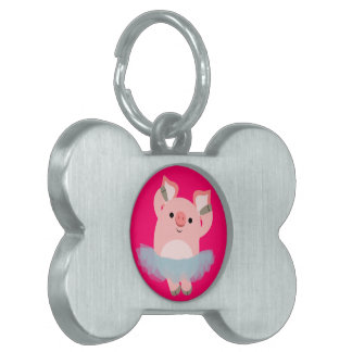 Niedlicher Cartoon Ballerina Pig Tag Tiermarke