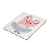 Niedlicher Cartoon Ballerina Pig Tile Fliese (Seite)