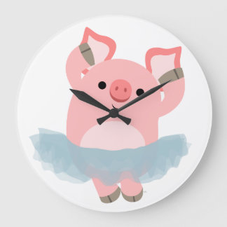 Niedlicher Cartoon Ballerina Pig Uhr