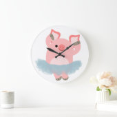 Niedlicher Cartoon Ballerina Pig Uhr (Zuhause)