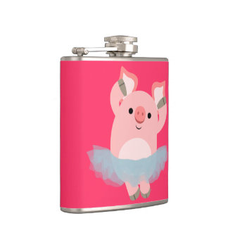Niedlicher Cartoon Ballerina Schweinefass Flachmann