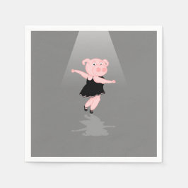 Niedlicher Cartoon Ballett Tanz Pig Serviette