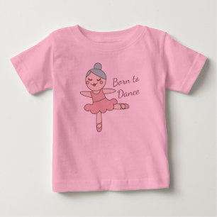 Niedlicher Cartoon Balletttänzerin Girl's Baby T-shirt