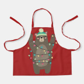 Niedlicher Cartoon Bär Wolle Hat Weihnachtslicht Schürze (Vorderseite)