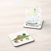 Niedlicher Cartoon Bären in Höhlen Untersetzer Set (Rechte Seite)