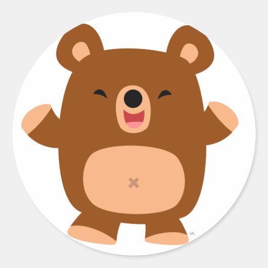 Niedlicher Cartoon Bärenaufkleber Runder Aufkleber (Vorderseite)