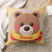 Niedlicher Cartoon Bärengesicht mit farbenfroher S Kissen (Decke)