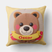 Niedlicher Cartoon Bärengesicht mit farbenfroher S Kissen (Rückseite)