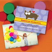 Niedlicher Cartoon Bärenkid-Foto-Profilkarte Visitenkarte