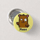 Niedlicher Cartoon Bärenwelle Button (Vorne & Hinten)
