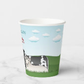 Niedlicher Cartoon Barnyard Farm Animals Kind Gebu Pappbecher (Rückseite)