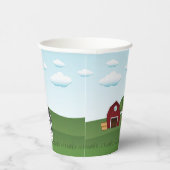 Niedlicher Cartoon Barnyard Farm Animals Kind Gebu Pappbecher (Rechts)