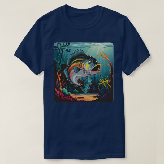 Niedlicher Cartoon Bass Fish T-Shirt (Design vorne)