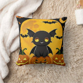 Niedlicher Cartoon Bat and Jack-O' Lantern Pumpkin Kissen (Decke)