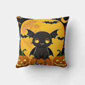 Niedlicher Cartoon Bat and Jack-O' Lantern Pumpkin Kissen (Rückseite)