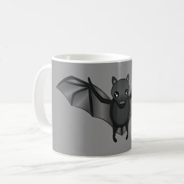Niedlicher Cartoon Bat Illustration auf Grau Kaffeetasse