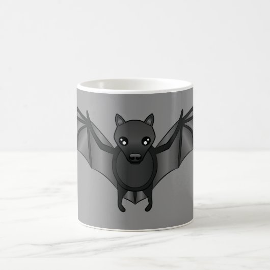 Niedlicher Cartoon Bat Illustration auf Grau Kaffeetasse (Mittel)