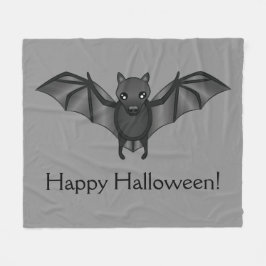 Niedlicher Cartoon Bat mit glücklichem Halloween-T Fleecedecke