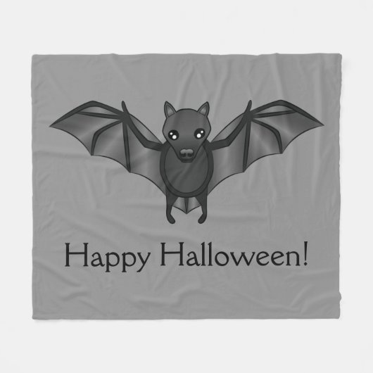 Niedlicher Cartoon Bat mit glücklichem Halloween-T Fleecedecke (Vorderseite (Horizontal))