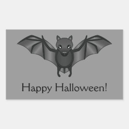 Niedlicher Cartoon Bat mit glücklichem Halloween-T Rechteckiger Aufkleber