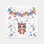 Niedlicher Cartoon Bear Birthday Napkins | Lieferu Serviette (Vorderseite)