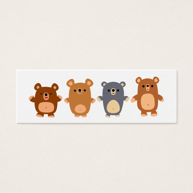 Niedlicher Cartoon Bears 1 Lesezeichen (Visitenkar (Vorderseite)