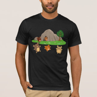 Niedlicher Cartoon Bears in einem Höhlenbezirk T-Shirt