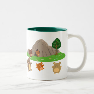 Niedlicher Cartoon Bears in einer Höhle Tasse