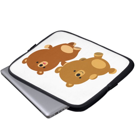 Niedlicher Cartoon Bears Laptop-Sieb Laptopschutzhülle (Vorne Knopf)