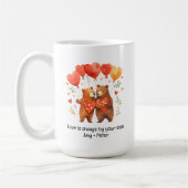 Niedlicher Cartoon Bears Liebe Herzchen Valentine Kaffeetasse (Links)