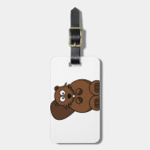 Niedlicher Cartoon Beaver Funny Woodland Tier Gepäckanhänger (Vorderseite vertikal)
