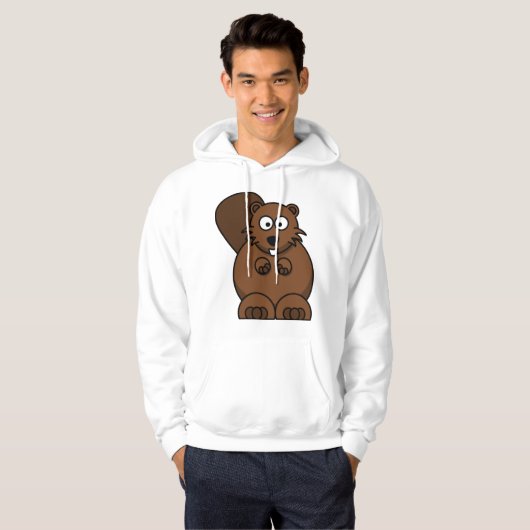 Niedlicher Cartoon Beaver Funny Woodland Tier Hoodie (Vorne ganz)