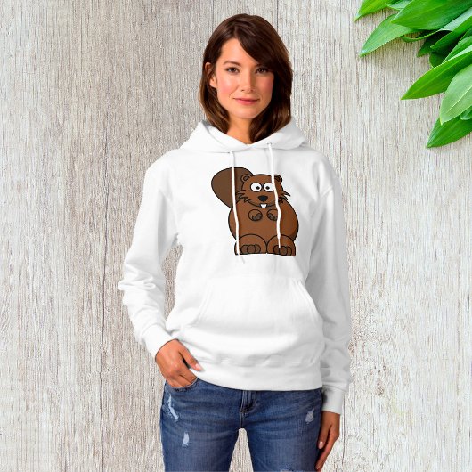 Niedlicher Cartoon Beaver Funny Woodland Tier Hoodie