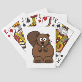 Niedlicher Cartoon Beaver Funny Woodland Tier Spielkarten (Rückseite)