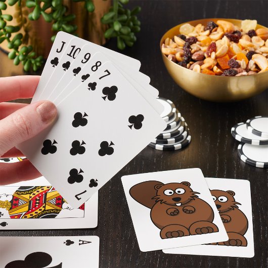 Niedlicher Cartoon Beaver Funny Woodland Tier Spielkarten