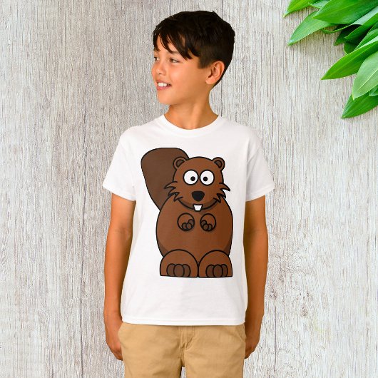 Niedlicher Cartoon Beaver Funny Woodland Tier T-Shirt