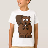 Niedlicher Cartoon Beaver Funny Woodland Tier T-Shirt (Vorderseite)